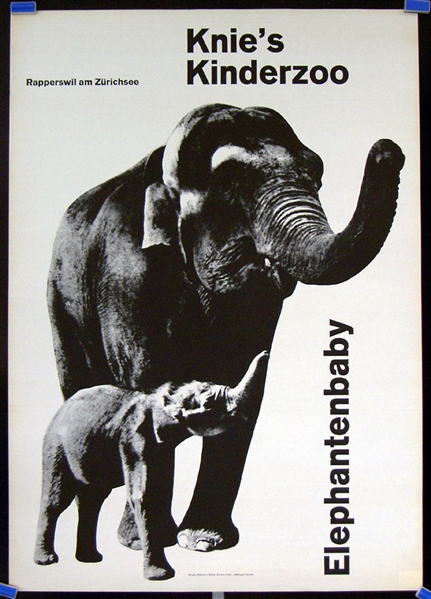 Knie´s Kinderzoo - Elephantenbaby by Metzger-Comet, J. (Photo). 1963