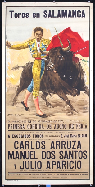 Toros en Salamanca by J. Revs.. 1951
