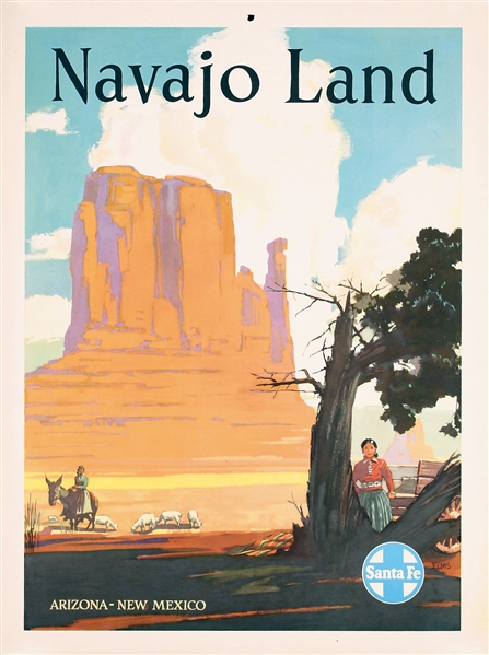 Santa Fe - Navajo Land by Richard Elms. ca. 1946