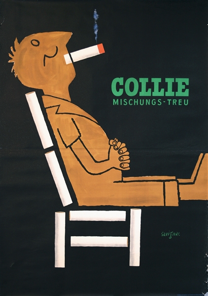 Collie - Mischungs-Treu (Cigarette chair) by Raymond Savignac. 1952