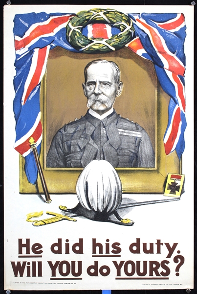 He did his duty - Will you do your? by Anonymous - Great Britain. ca. 1917
