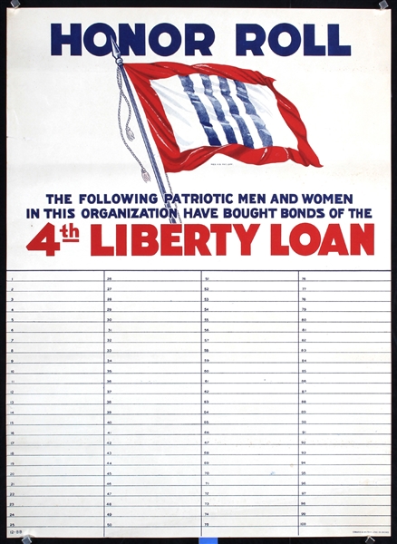 Honor Roll - 4th Liberty Loan by Anonymous - USA. ca. 1918