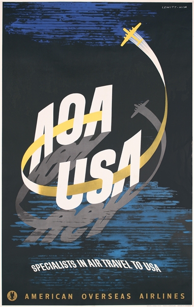 AOA - USA (American Overseas Airlines) by Jan Lewitt & George Him. ca. 1948