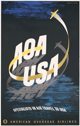 AOA - USA (American Overseas Airlines) by Jan Lewitt & George Him. ca. 1948