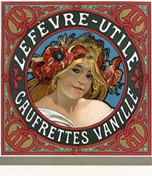 Lefevre-Utile - Gaufrettes Vanille by Alphonse  Mucha. ca. 1900