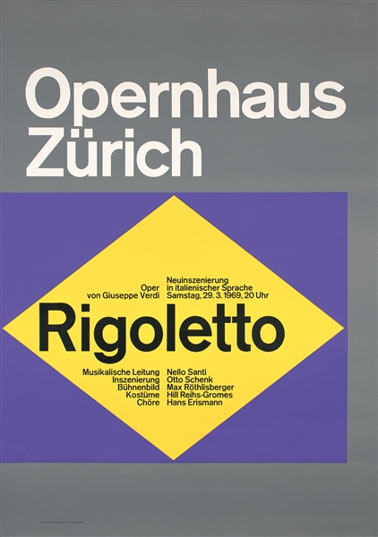 Opernhaus Zürich - Rigoletto by Josef Müller-Brockmann. 1969
