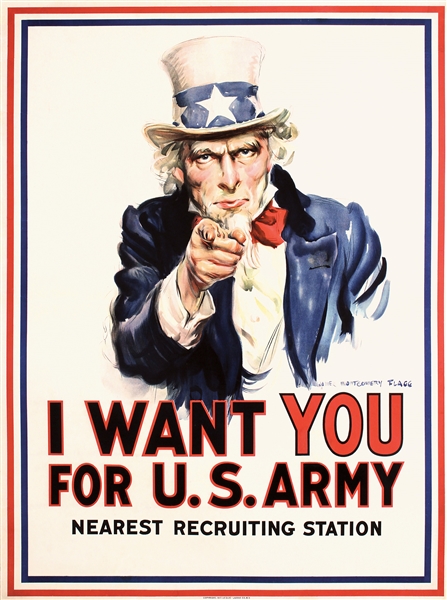 I Want You for U.S. Army by James Montgomery  Flagg. 1917