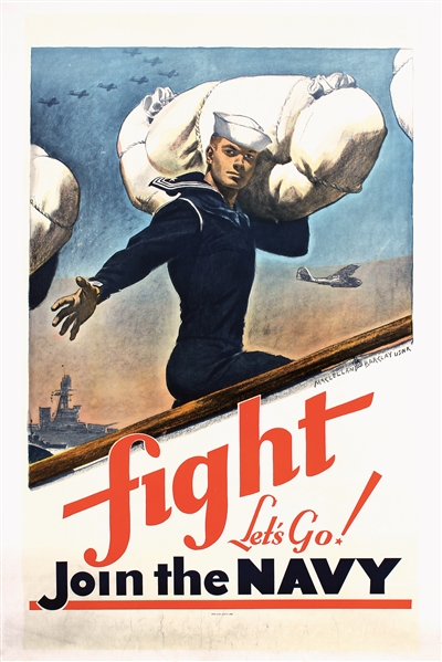 Fight - Lets Go - Join the Navy by McClelland Barclay. 1941
