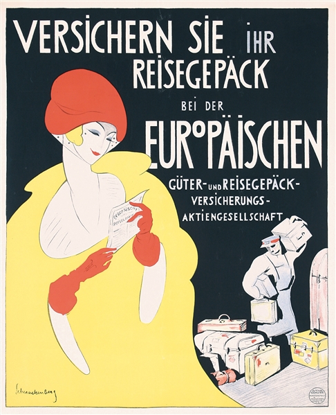 Versichern Sie Ihr Reisegepäck by Walter Schnackenberg. ca. 1922