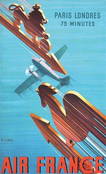 Air France - Paris Londres - 75 Minutes by Roger de Valerio. 1938