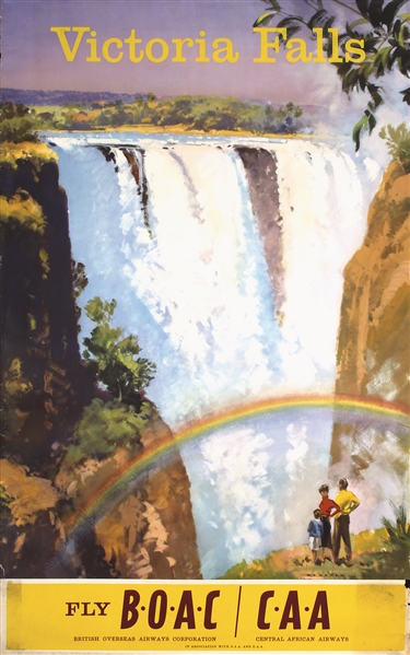 BOAC - Victoria Falls by Frank Wootton. 1949