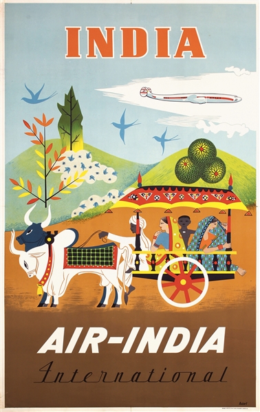 Air India - India by Asiart. ca. 1960