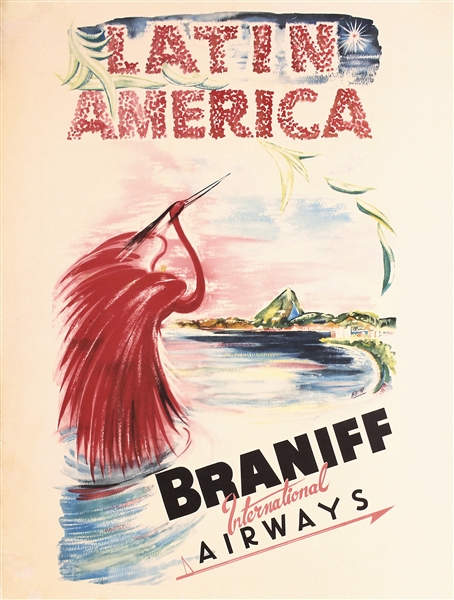 Braniff Airways - Latin America (Rio) by Blaine. ca. 1955