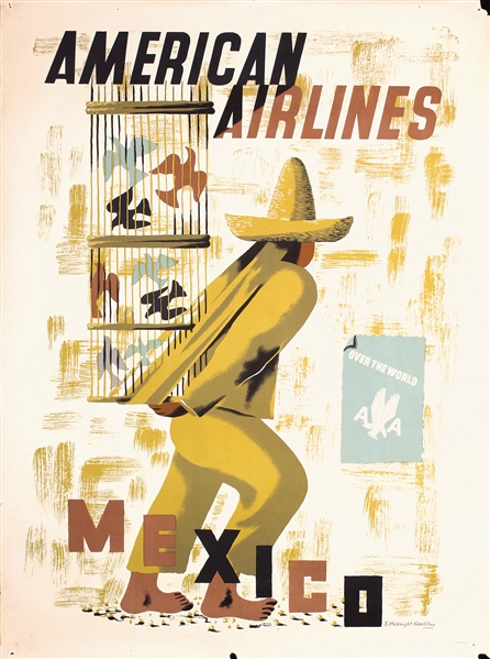 American Airlines - Mexico by Edward McKnight  Kauffer. ca. 1950