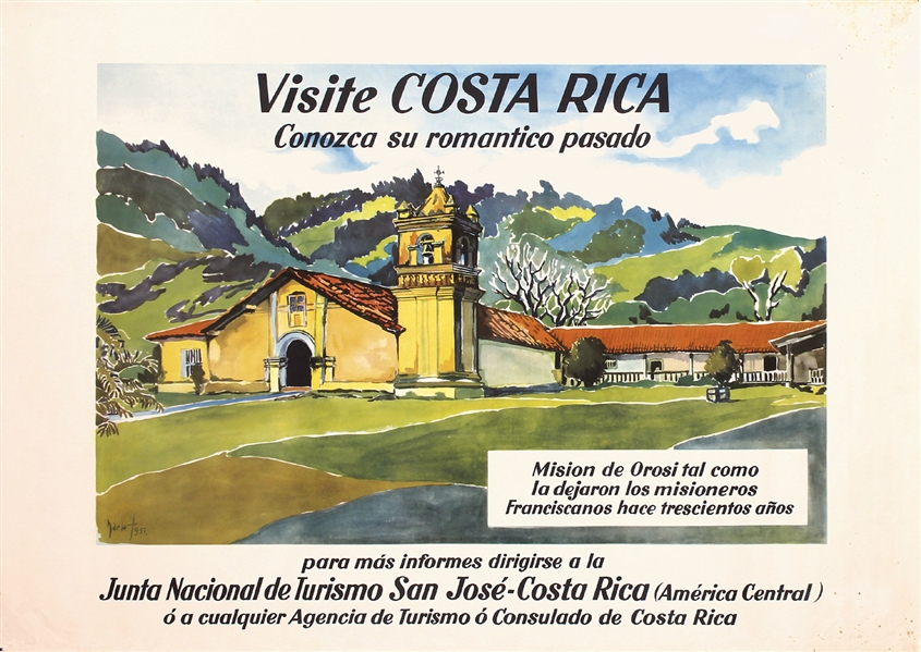 Costa Rica (2 Posters) by Signature illegible. 1957