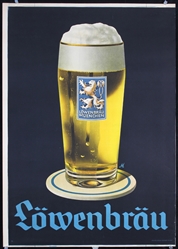 Löwenbräu (Beer Glass) by Monogr.  M. ca. 1958