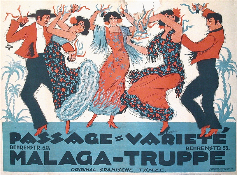 Passage-Varieté - Malaga-Truppe by Tillmanns. 1921