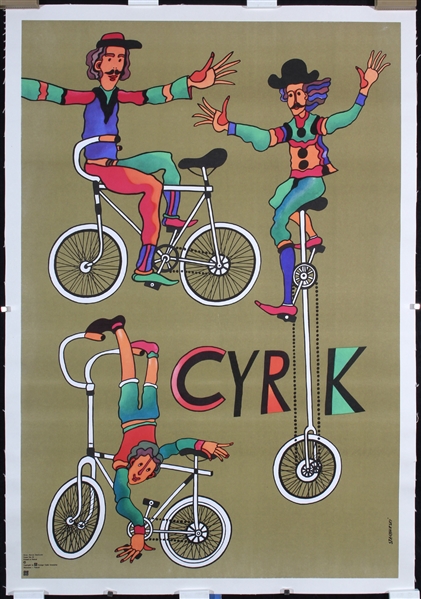 Cyrk (Men on Bicycles) by Marian Stachurski. ca. 1979