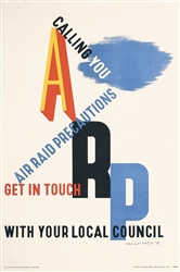 ARP (Air Raid Precautions) by McKnight Kauffer, 1938