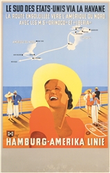 HAPAG - Le Sud des Etats-Unis via la Havane by Albert Fuss. 1937