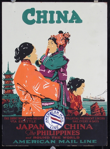 China - American Mail Line by Geo Munnel. ca. 1930