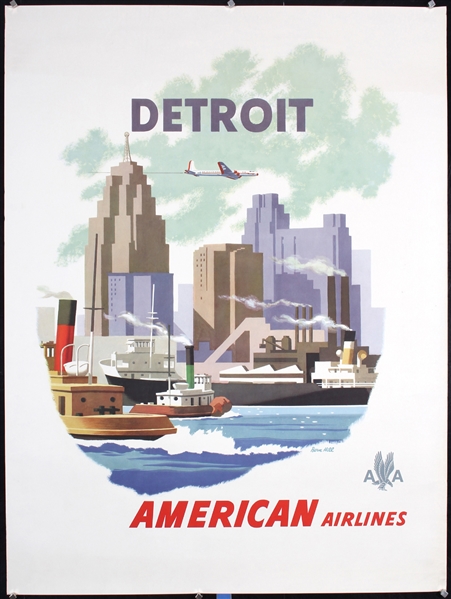 American Airlines - Detroit by Bern Hill. ca. 1950