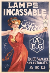 AEG - Lampe Incassable - Etira by T. Sala. 1912