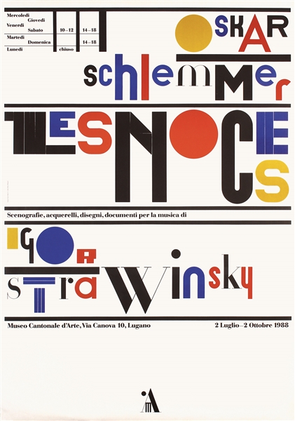 Oskar Schlemmer - Les Noces by Bruno Monguzzi. 1988