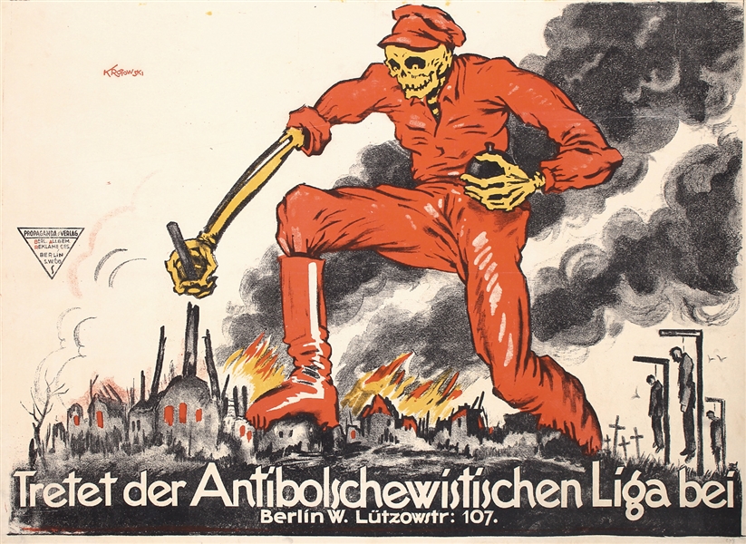 Tretet der Antibolschewistischen Liga bei by Stephan Krotowski. 1919