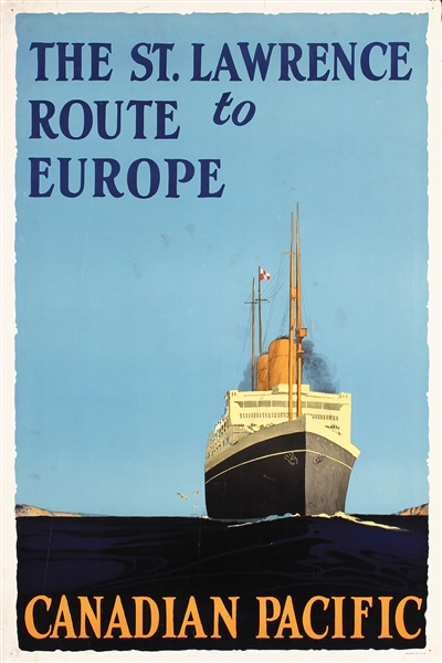 Canadian Pacific - The St. Lawrence Route to Europe by Norman Wilkinson. ca. 1930