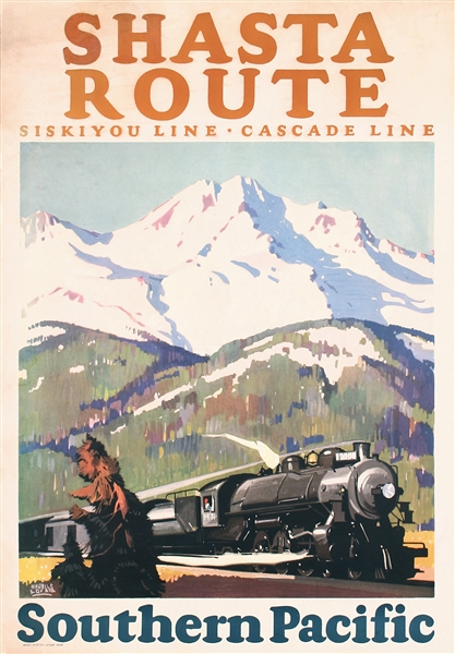 Southern Pacific - Shasta Route by Maurice Logan. 1927