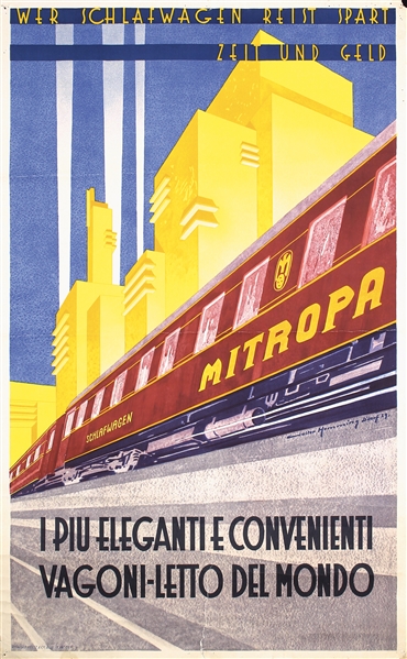 Mitropa - Il Piu Elegante e Convenienti Vagoni-Letto by Walter Hemming. 1929