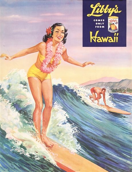 Libbys - Hawaii (Surfer) by Lafferty. 1957