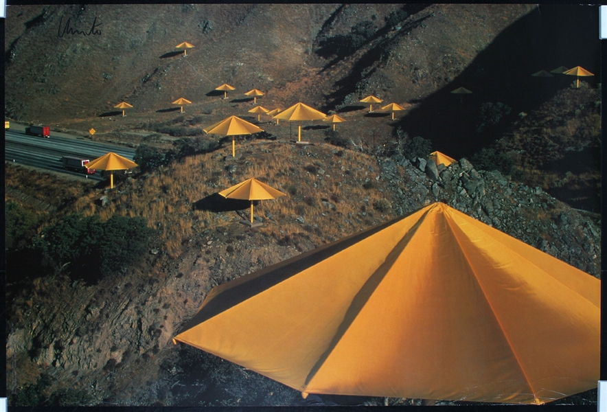 The Umbrellas, hand-signed by Christo. 1991