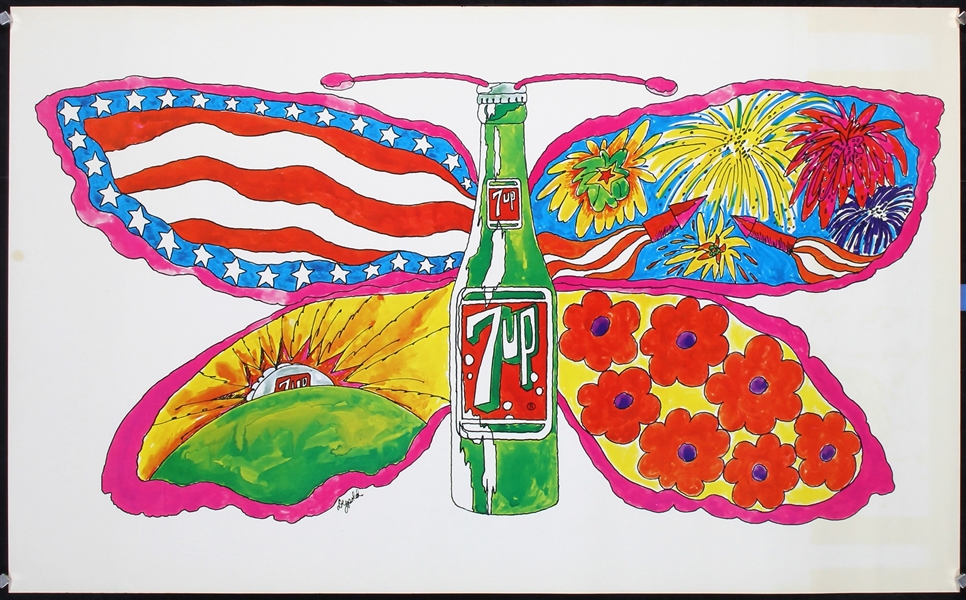 7 Up (UnCola - Butterfly & Bottle) by Pat Dypold, 1969