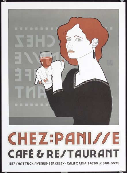 Chez Panisse (Red-Haired Lady) by David Lance   Goines, 1985