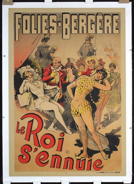 Folies-Bergere - Le Roi sennuie by Alfred Choubrac, 1890