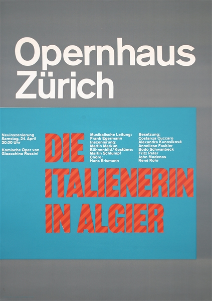 Opernhaus Zürich - Die Italienerin in Algier by Josef Müller-Brockmann, ca. 1968