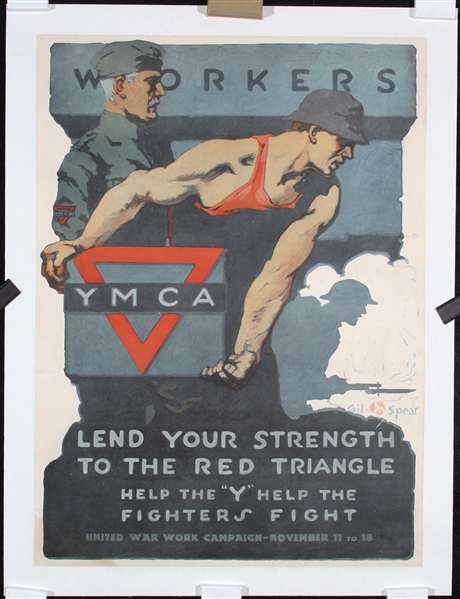 YMCA - Workers Lend Your Strength by Gil Spear, 1918