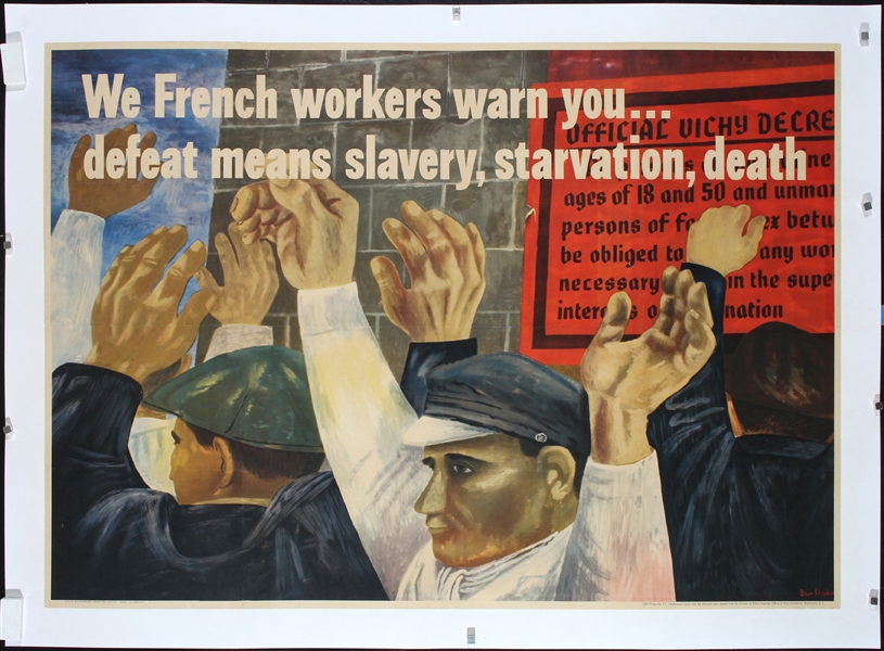 We French workers warn you by Ben Shahn, 1942