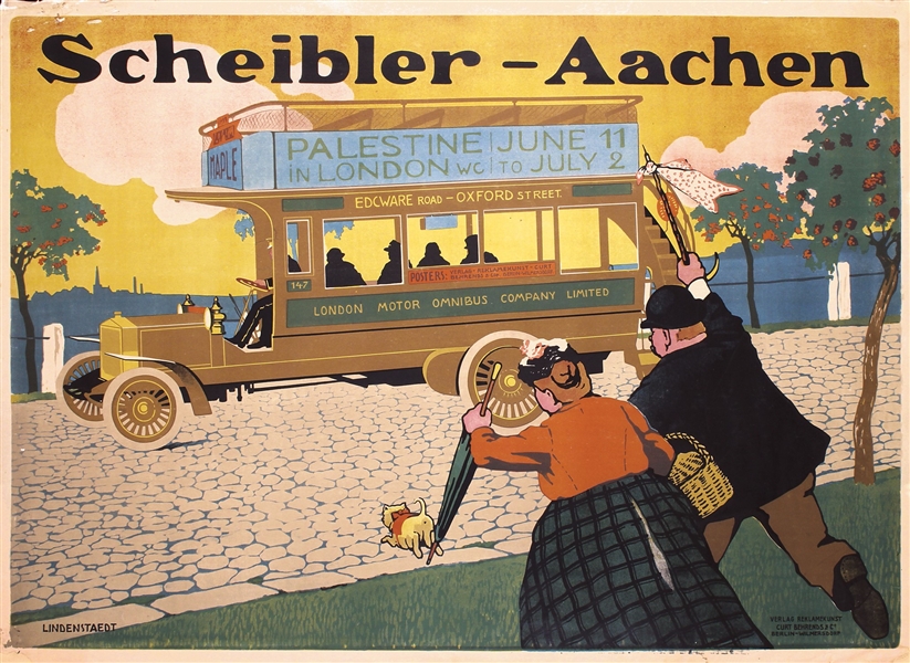 Scheibler-Aachen - London Motor Omnibus Company by Hans Lindenstaedt, ca. 1912