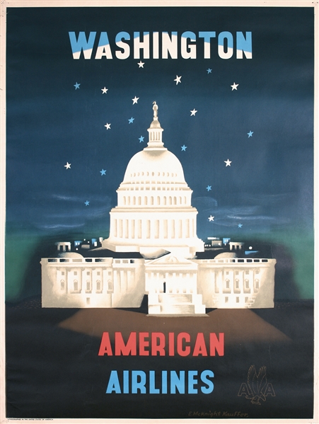 American Airlines - Washington by Edward McKnight Kauffer, ca. 1950