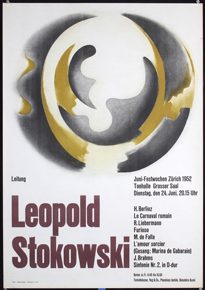 Leopold Stokowski - Juni-Festwochen by Josef Müller-Brockmann, 1952