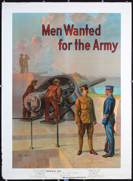 Men Wanted for the Army (Artillery) by Michael P. Whalen, 1909