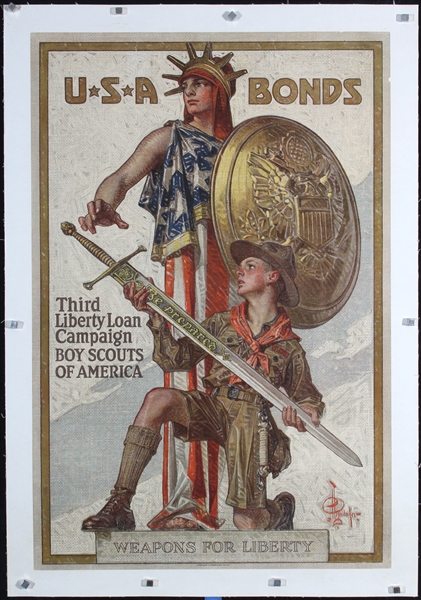 USA Bonds - Boy Scouts of America by Leyendecker. 1918