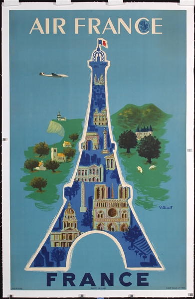 Air France - Paris by Villemot. 1952