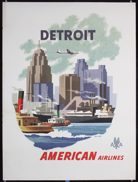 American Airlines - Detroit by Bern Hill. ca. 1952