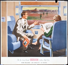 Southern Pacific - New Sunset Limited - Bedroom, ca. 1950