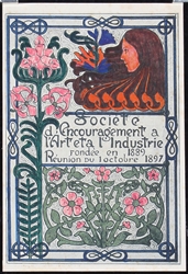 Art Nouveau (3 Watercolored Prints), 1897