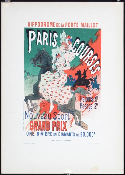 Paris Courses (Les Affiches Illustrees) by Jules Cheret, 1896